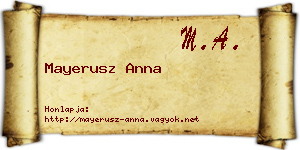 Mayerusz Anna névjegykártya